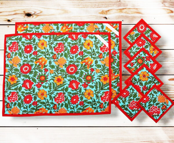 Ensemble sets de table + sous-verres - ODISHA - Décoration de table bohème