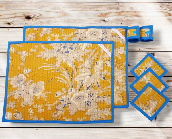 Ensemble sets de table + sous-verres + ronds de serviette ou de set - TAWANG - Décoration de table bohème