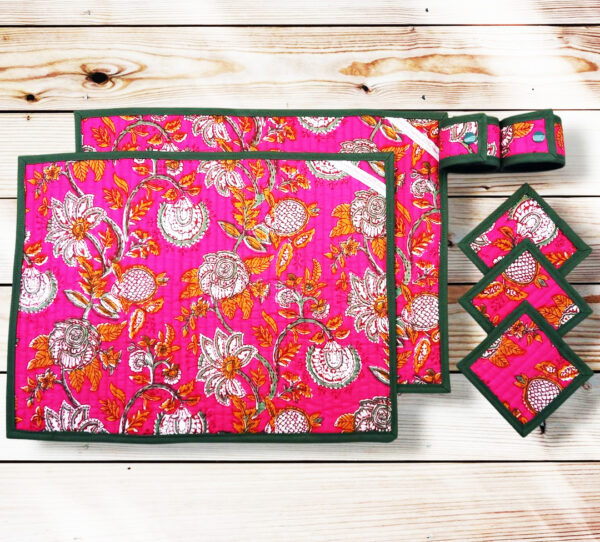 Ensemble sets de table + sous-verres + ronds de serviette ou de set - SODAPUR - Décoration de table bohème