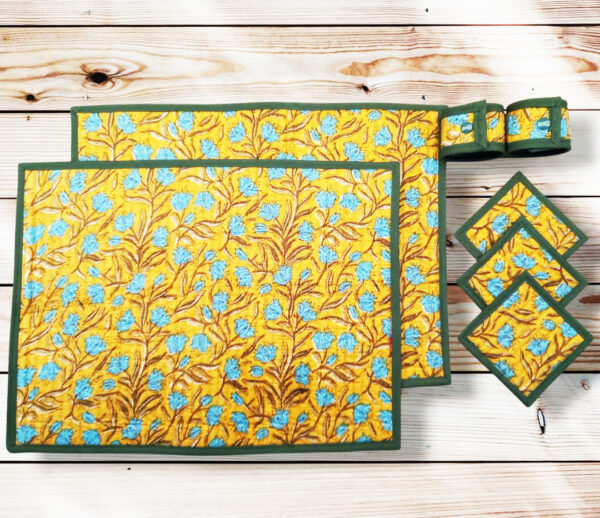 Ensemble sets de table + sous-verres + ronds de serviette ou de set - SODAPUR - Décoration de table bohème