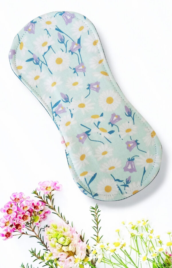 Pack 7 serviettes hygiéniques lavables sans ailettes DAISY (S/ Flux normaux jour et nuit) - serviettes menstruelles lavables - serviettes hygiéniques alternatives - Zéro déchet - shl - serviettes périodiques