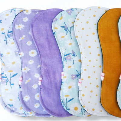 Pack 7 serviettes hygiéniques lavables sans ailettes DAISY (S/ Flux normaux jour et nuit) - serviettes menstruelles lavables - serviettes hygiéniques alternatives - Zéro déchet - shl - serviettes périodiques