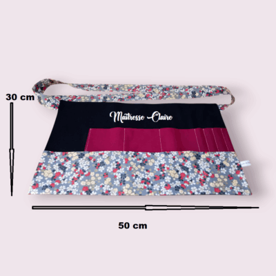 Tablier maîtresse - maitre - Atsem, tablier multipoches personnalisable, cadeau de fin d'année scolaire
