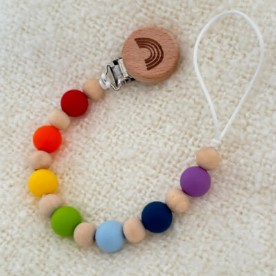 Attache tétine Arc en ciel