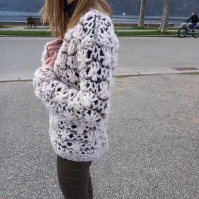 gilet femme beige au crochet