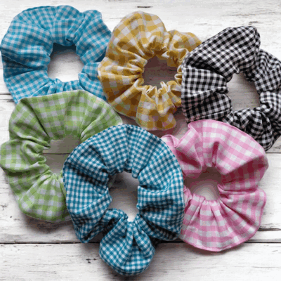 Chouchous en coton vichy – Fait main, plusieurs couleurs