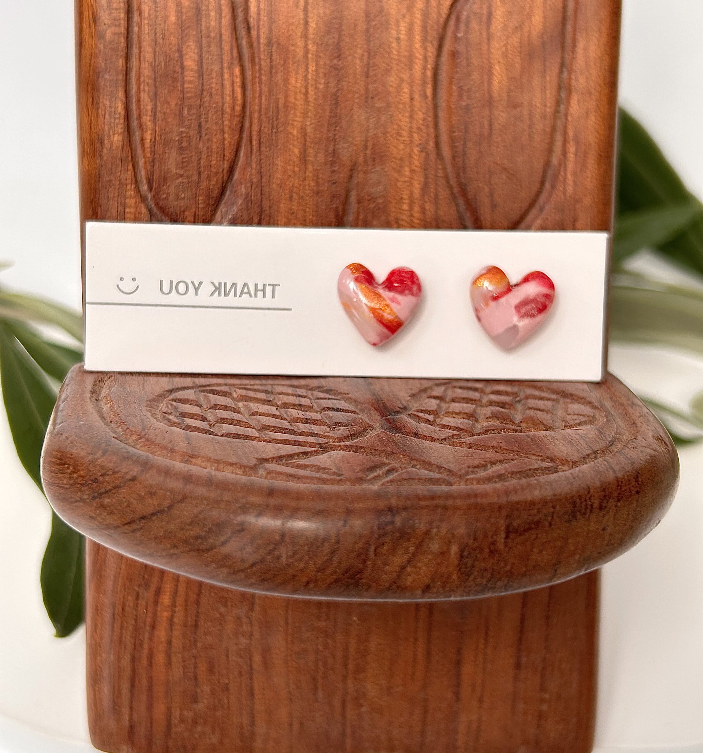 Boucles d’oreilles « Mon petit cœur » en pâte polymère Tutti frutti – Image 2