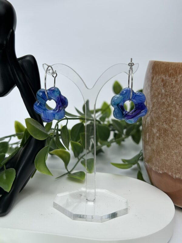 Créoles « Les Fleurettes » camaïeu bleu