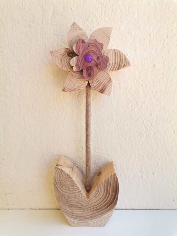 Fleur en bois de Cèdre