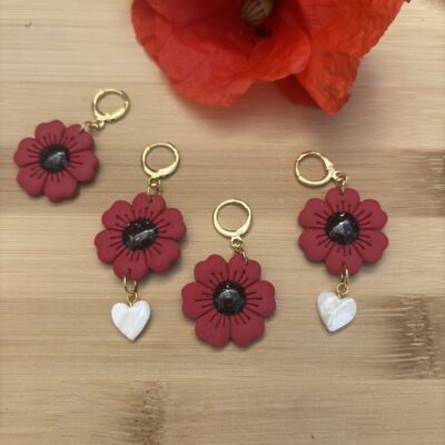 🌹 Boucles d'oreilles Coquelicots 🌹