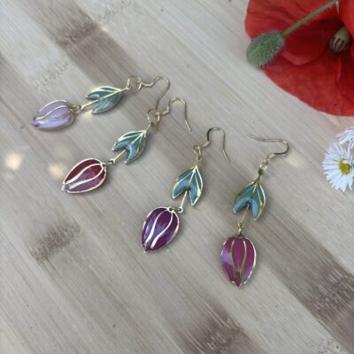 🌹 Boucles d'oreilles Tulipe 🌹