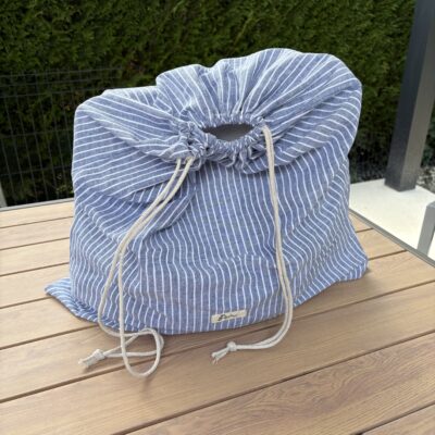 Sac a linge sale petite ou grande capacité en lin bleu foncé