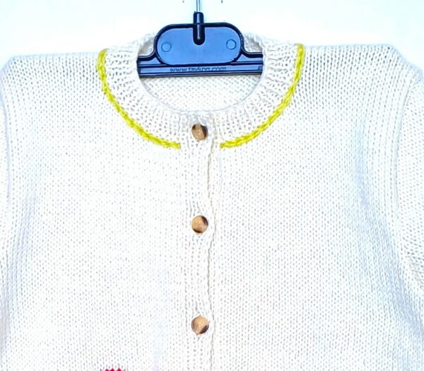 Gilet tricot enfant, avec des poules, taille 4 ans – Image 5