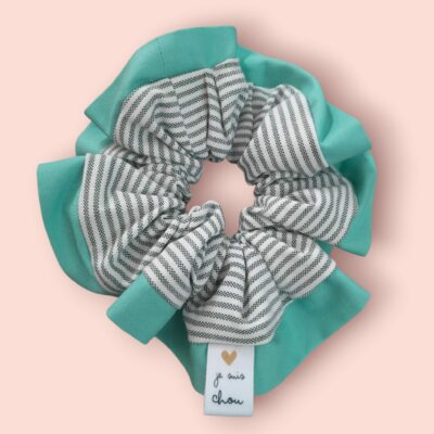 Chouchou adorée rayures vertes + vert