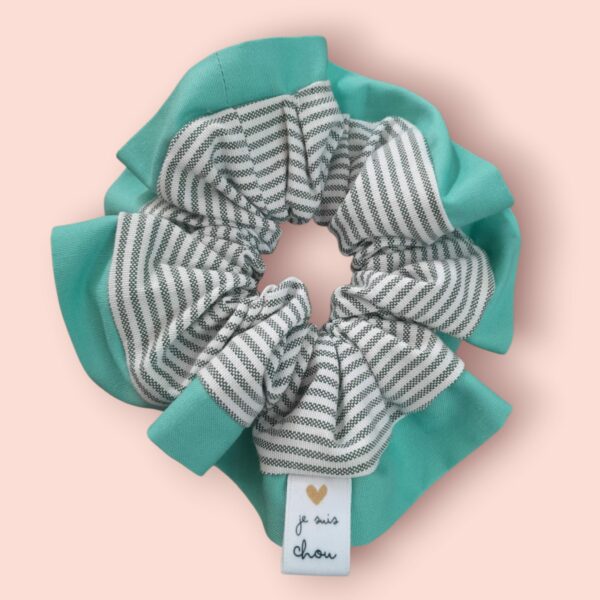 Chouchou adorée rayures vertes + vert