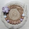 attache tétine clip fleur mauve