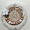 attache tétine clip fleur blanc