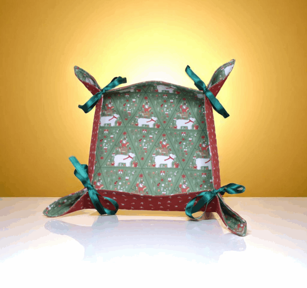 corbeille de Noël, panière à pain, vide poche à nouettes, décoration de table coton biologique, motif au choix