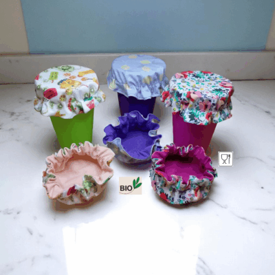 couvre verre, charlotte à verre en coton BIO motifs au choix