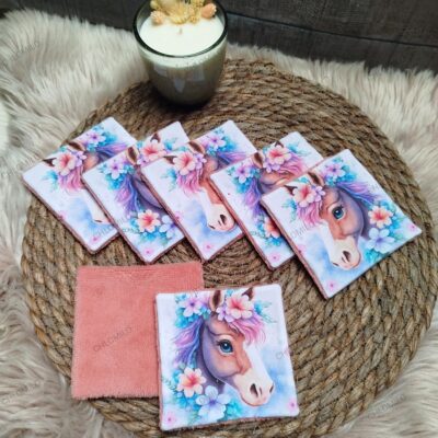 lingettes lavables bambou cheval
