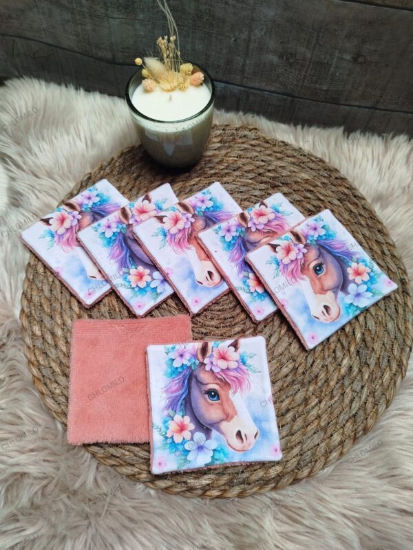 lingettes lavables bambou cheval
