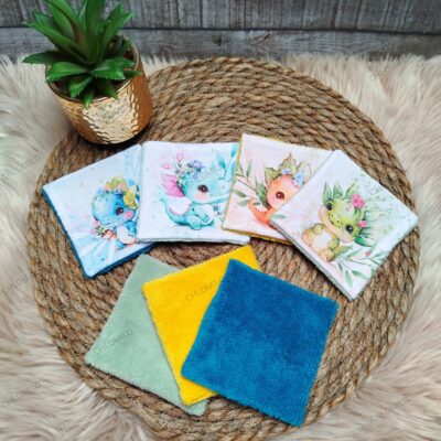 lingettes lavables dragons
