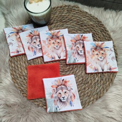 lingettes lavables lions