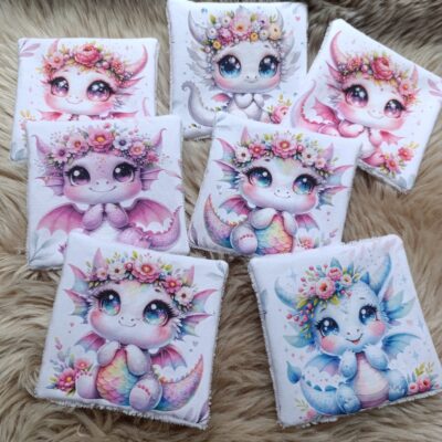 lingettes lavables dragons