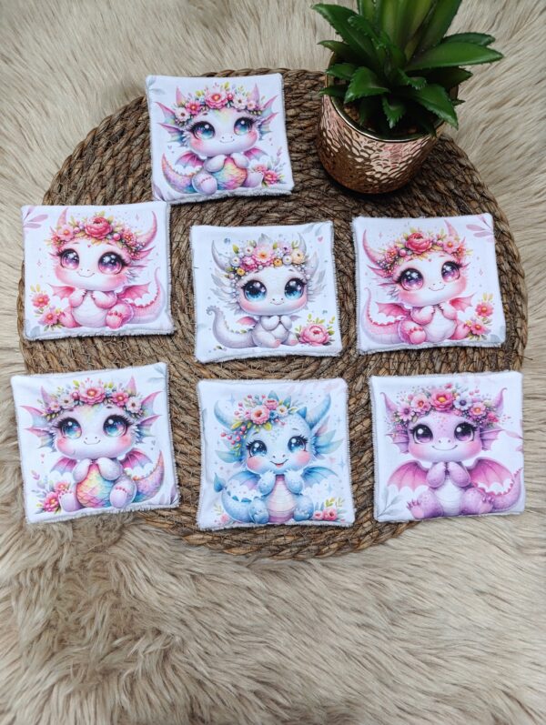 lingettes lavables dragons