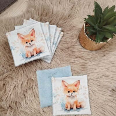 lingettes lavables renards