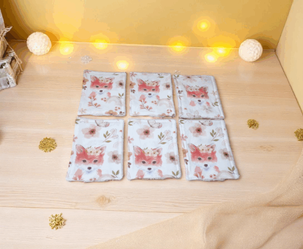 6 Débarbouillettes, grandes lingettes, enfant et bébé coton premium doublé bambou toute douce – Image 2