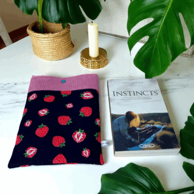 pochette à livre, sac à livre, pochette pour tablette molletonnée, modèles au choix