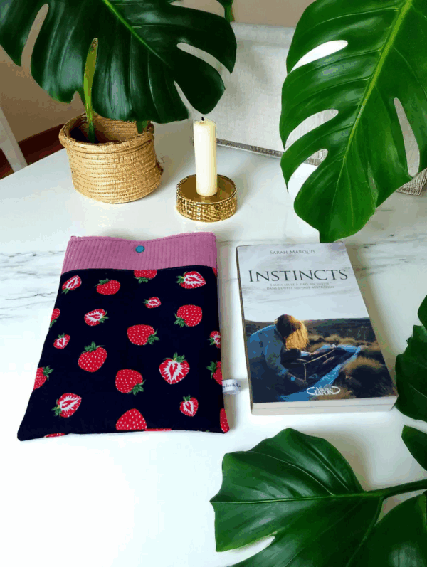 pochette à livre, sac à livre, pochette pour tablette molletonnée, modèles au choix