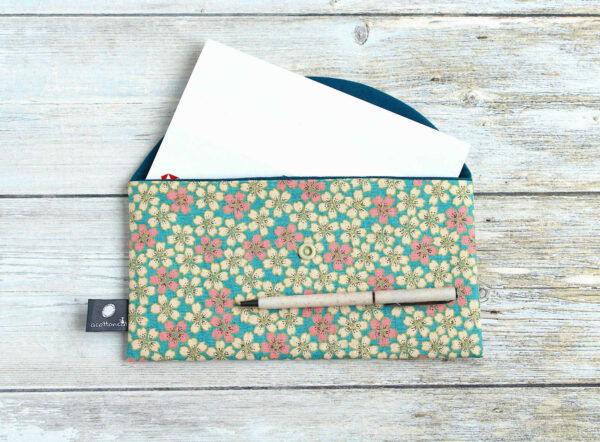 Pochette passeport billets avion, porte documents voyage, trousse japonaise enveloppe tissu – Image 3