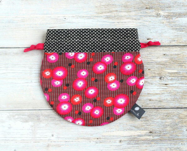 pochon rond tissu japonisant