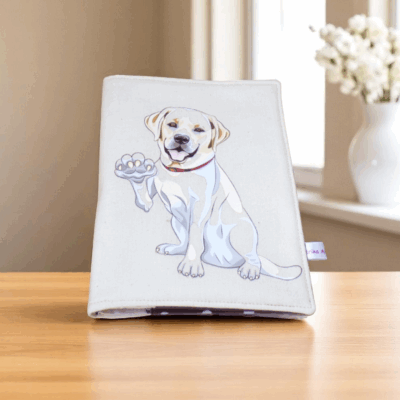 Housse protège carnet de santé et vaccination pour chien, ouatinée, modèle au choix
