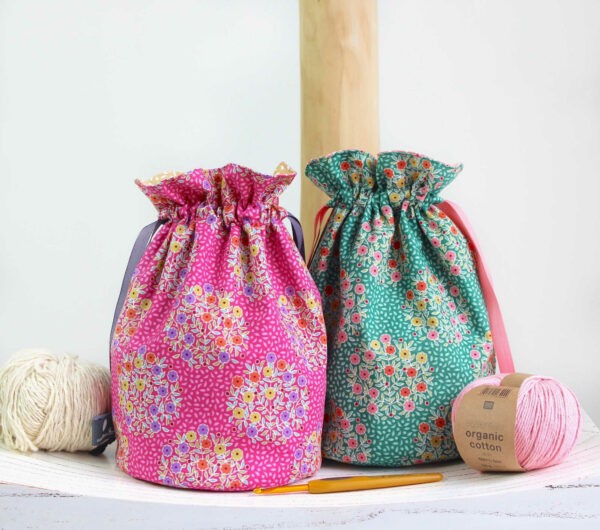 sac a ouvrages tissu fleurs