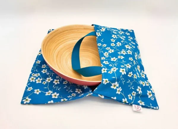 Sac à Tarte – Amandier Bleu – Porte plat réversible