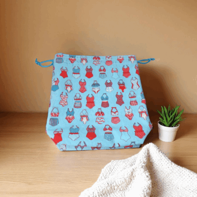 Sac de piscine imperméable en coton doublé PUL imperméable, pochon, sac polyvalent, zéro déchet