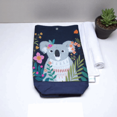 sac pochon doublé fermeture bouton pression pour enfant, sac maternelle, sac à doudou modèle au choix