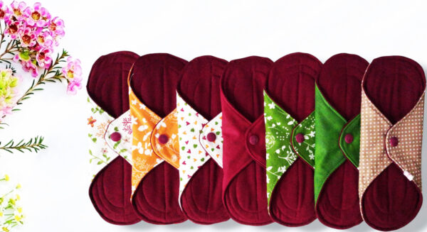 Pack 7 serviettes hygiéniques lavables FLEURS DES CHAMPS (S / Flux normaux) - serviettes menstruelles lavables - serviettes menstruelles lavables - Zéro déchet - shl - serviettes périodiques
