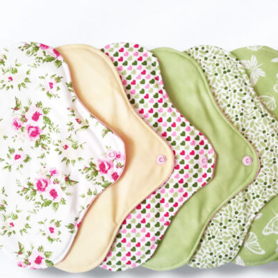 Pack 7 serviettes hygiéniques lavables ROSES (M/ Flux normaux à moyens) - serviettes menstruelles lavables - serviettes menstruelles lavables - Zéro déchet - shl - serviettes périodiques