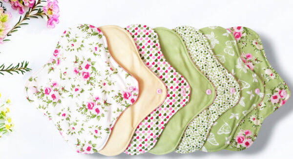 Pack 7 serviettes hygiéniques lavables ROSES (M/ Flux normaux à moyens) - serviettes menstruelles lavables - serviettes menstruelles lavables - Zéro déchet - shl - serviettes périodiques
