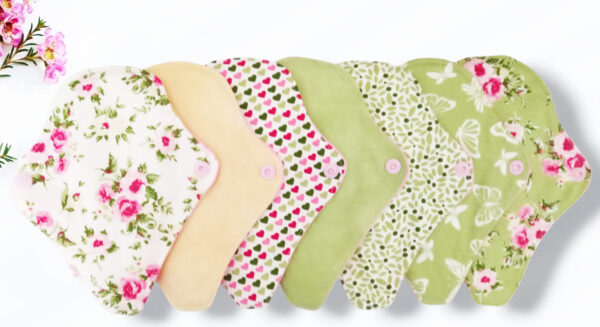 Pack 7 protège-strings lavables ROSES (Mini - 17 cm) - Zéro déchet - protège-tangas - adolescente - fille - femme