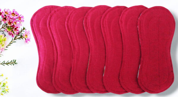 Pack 7 serviettes hygiéniques lavables sans ailettes FLEURS DES CHAMPS - (S/ Flux normaux jour et nuit) - serviettes menstruelles lavables - serviettes hygiéniques alternatives - Zéro déchet - shl - serviettes périodiques