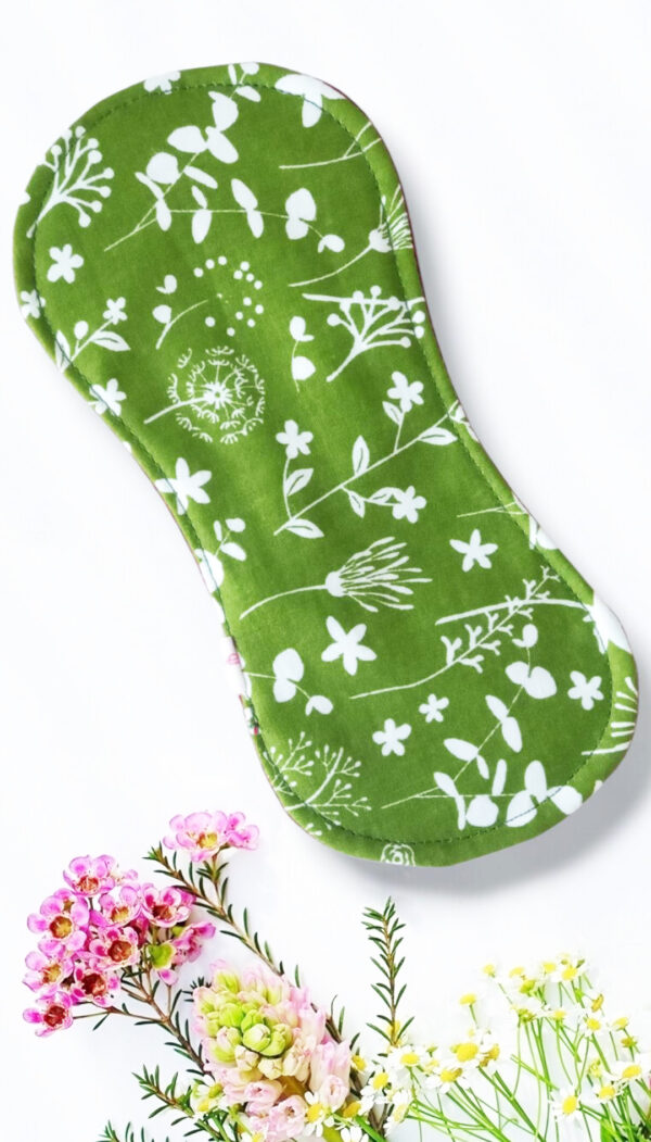 Pack 7 serviettes hygiéniques lavables sans ailettes FLEURS DES CHAMPS - (S/ Flux normaux jour et nuit) - serviettes menstruelles lavables - serviettes hygiéniques alternatives - Zéro déchet - shl - serviettes périodiques