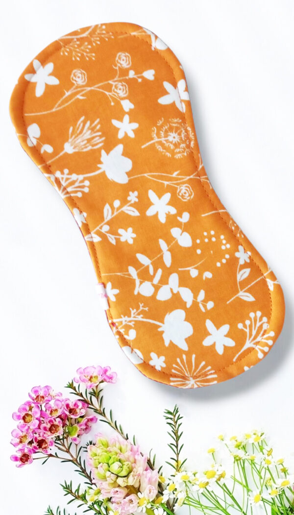 Pack 7 serviettes hygiéniques lavables sans ailettes FLEURS DES CHAMPS - (S/ Flux normaux jour et nuit) - serviettes menstruelles lavables - serviettes hygiéniques alternatives - Zéro déchet - shl - serviettes périodiques