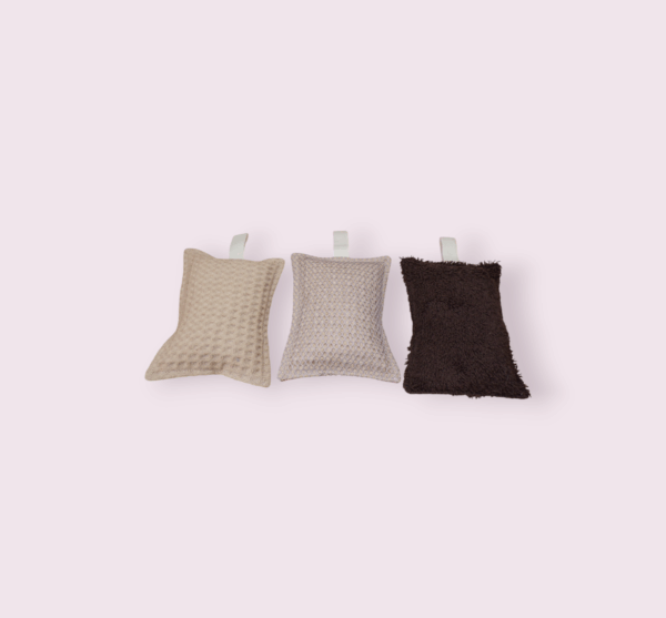 lot de 3 éponges lavables et grattantes coton doublé éponge et nid d'abeille et filet mesh modèle au choix – Image 7