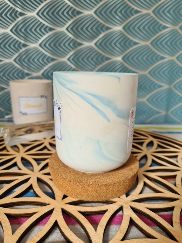 Bougie Citronnelle - pot céramique marbré bleu – Image 2
