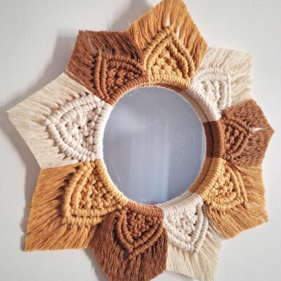Miroir acrylique chambre enfant jaune/ecru/camel